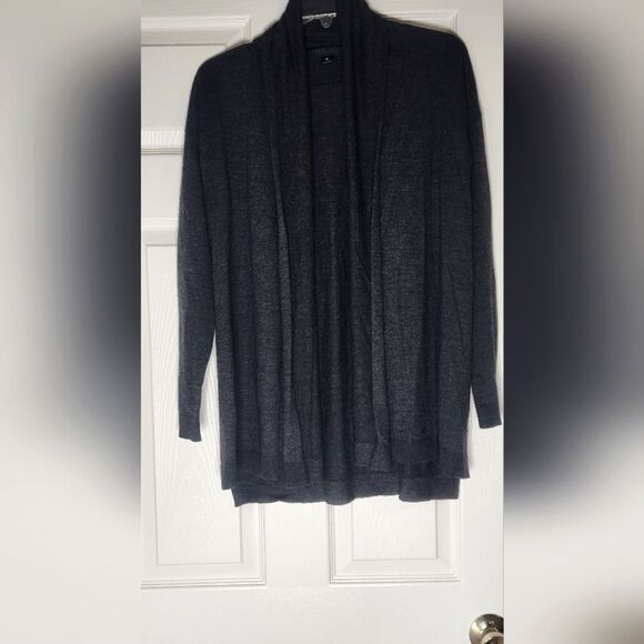 Carlisle M Jet Black CASHMERE Longsleeves Shawl Neck Women's Opened Cardigan - Picture 1 of 7